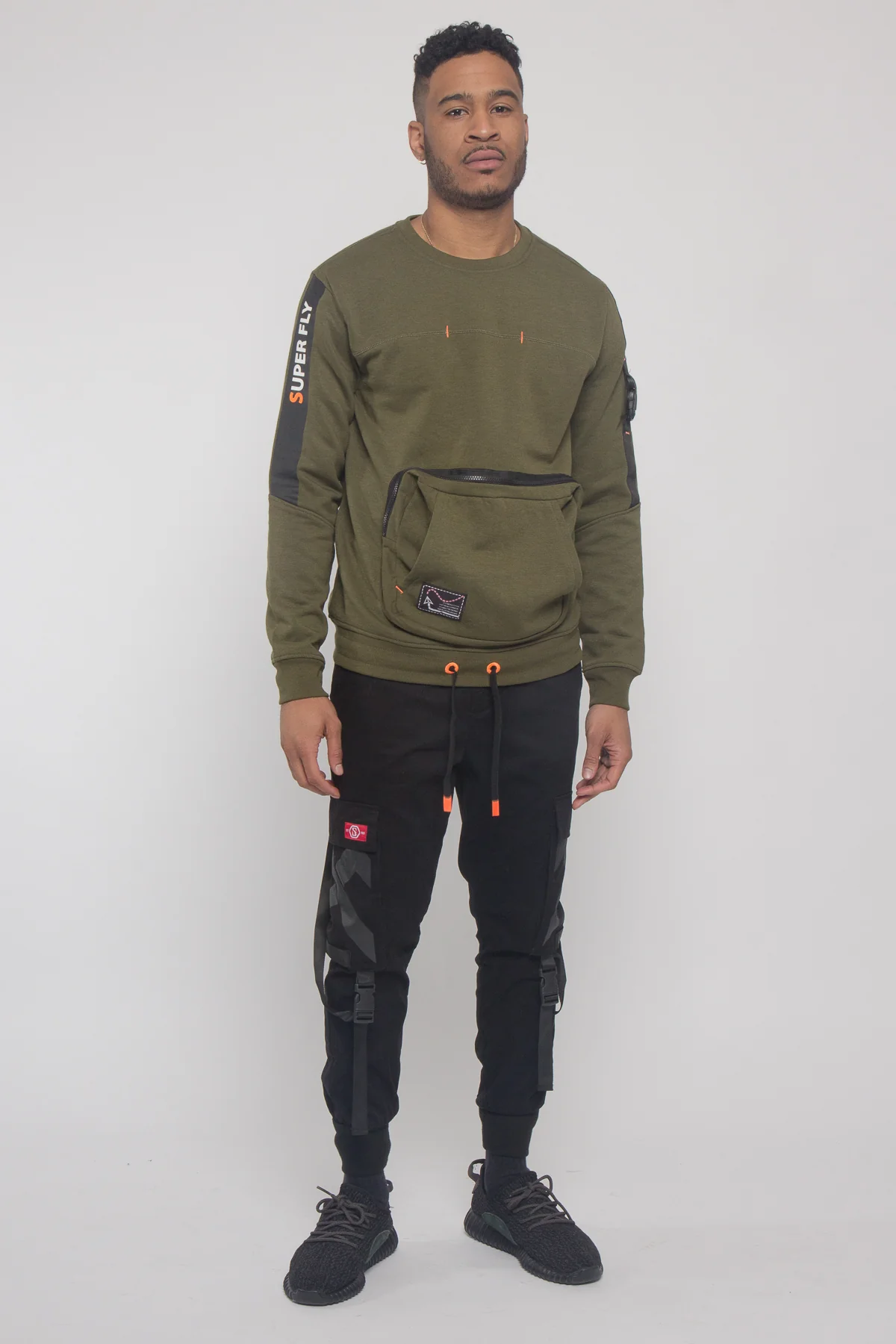 Buckled Front Pocket Pullover Crewneck - Image 23