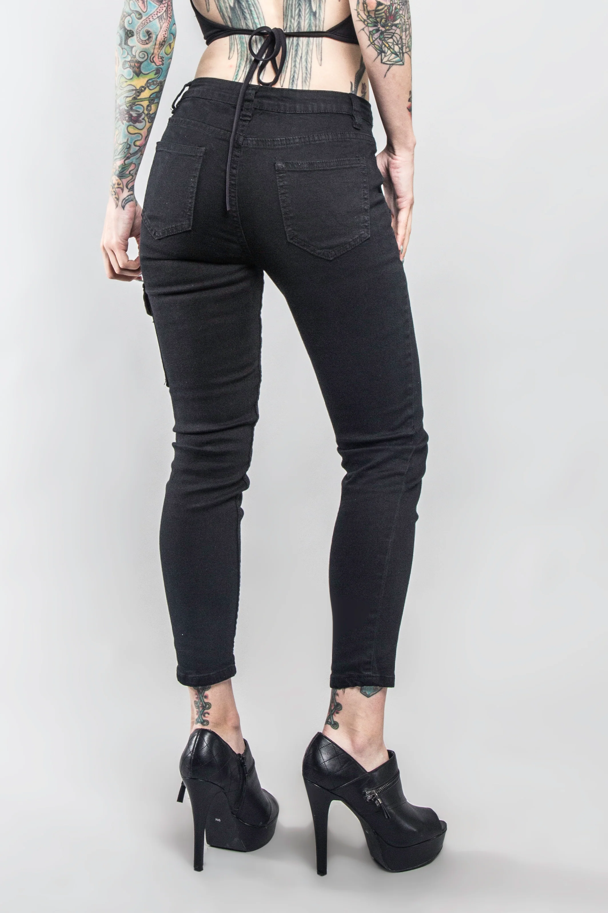 Buttoned Skinny Cargo Pants - Image 3