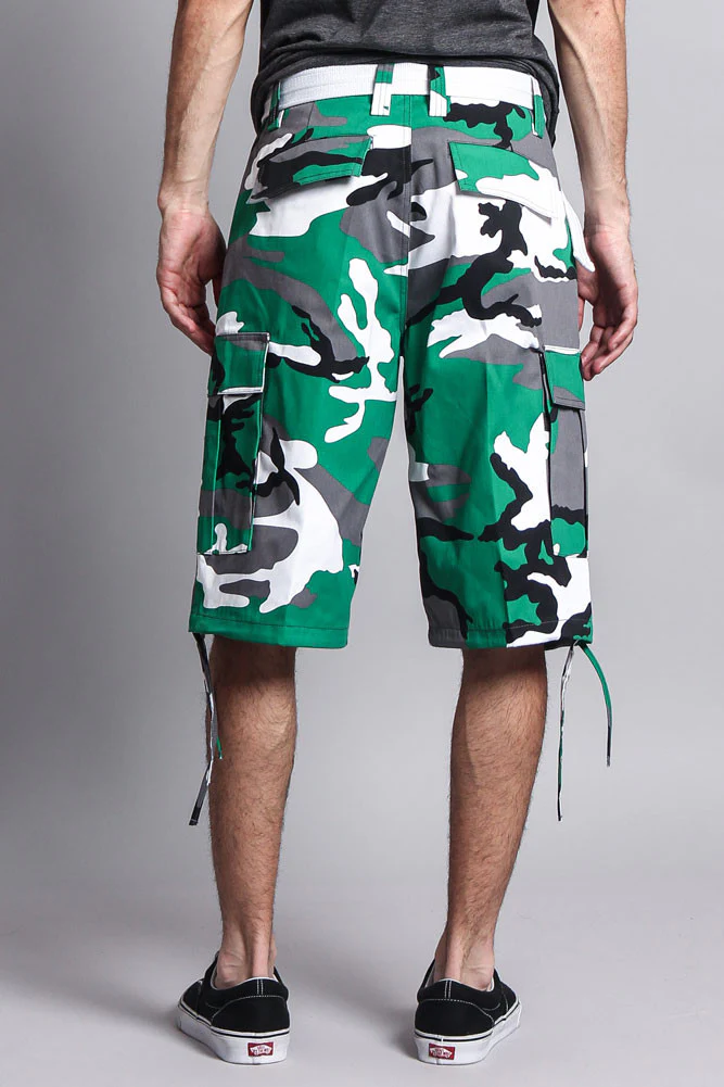 Belted Camo Cargo Shorts - Image 13