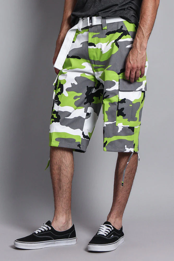 Belted Camo Cargo Shorts - Image 17