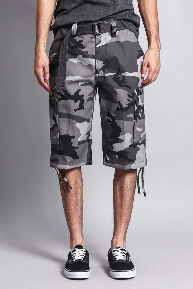 Belted Camo Cargo Shorts - Image 21