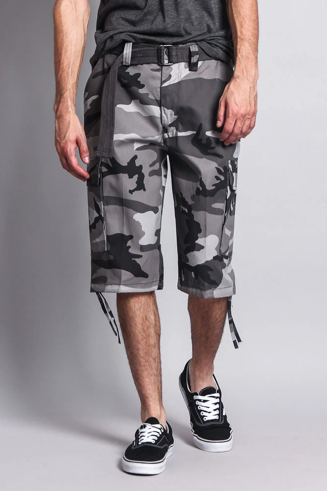 Belted Camo Cargo Shorts - Image 25