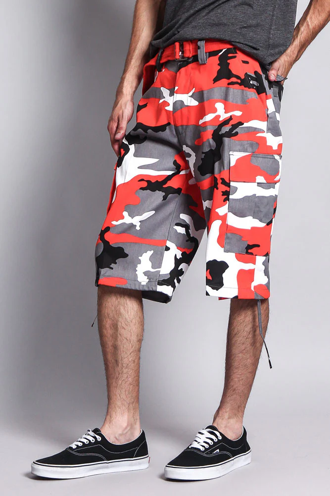 Belted Camo Cargo Shorts - Image 27