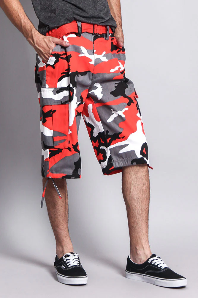 Belted Camo Cargo Shorts - Image 29