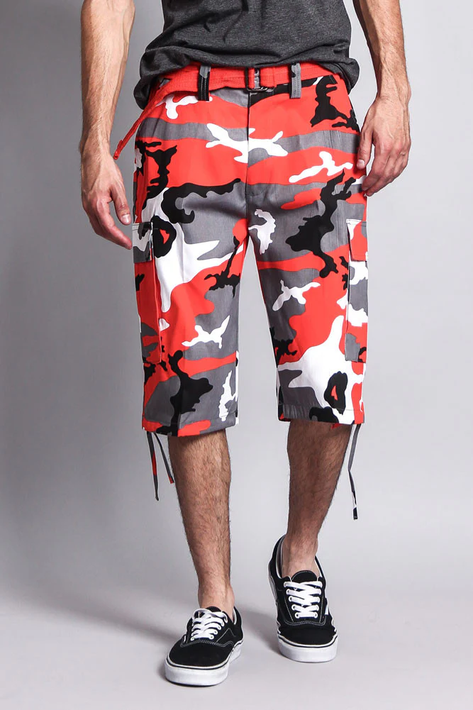 Belted Camo Cargo Shorts - Image 30