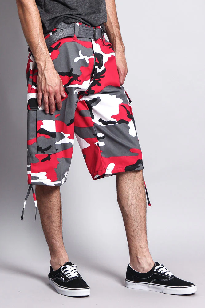 Belted Camo Cargo Shorts - Image 39