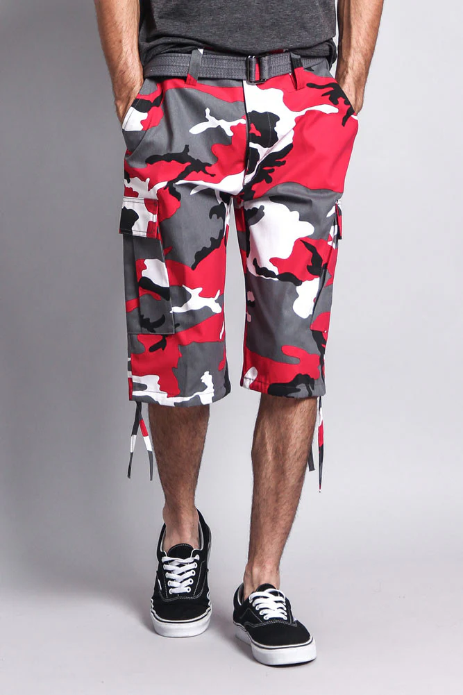 Belted Camo Cargo Shorts - Image 40