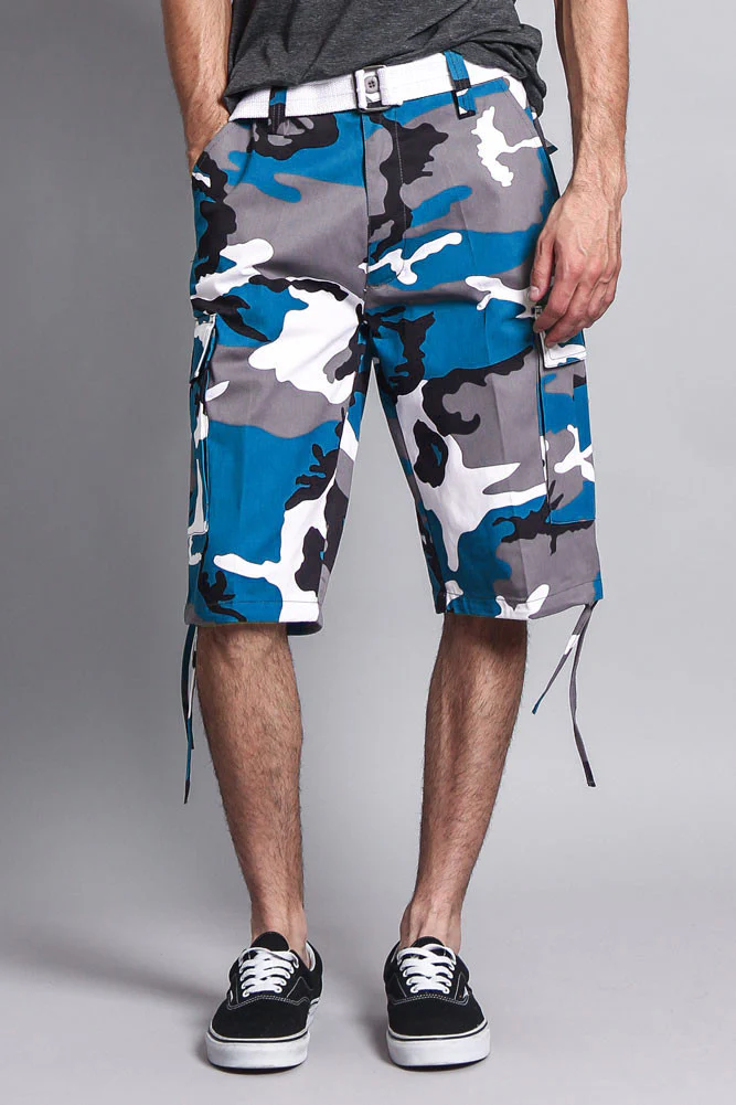 Belted Camo Cargo Shorts - Image 41
