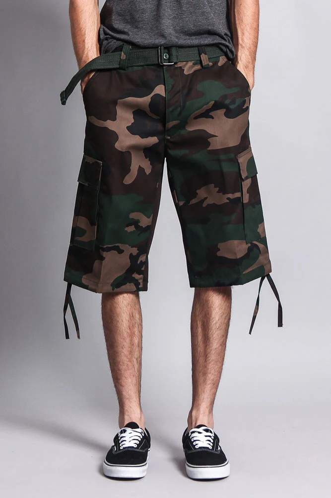 Belted Camo Cargo Shorts - Image 46