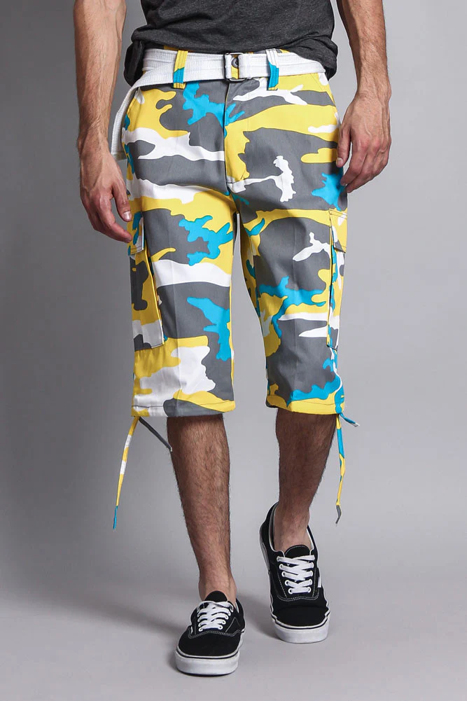 Belted Camo Cargo Shorts - Image 55