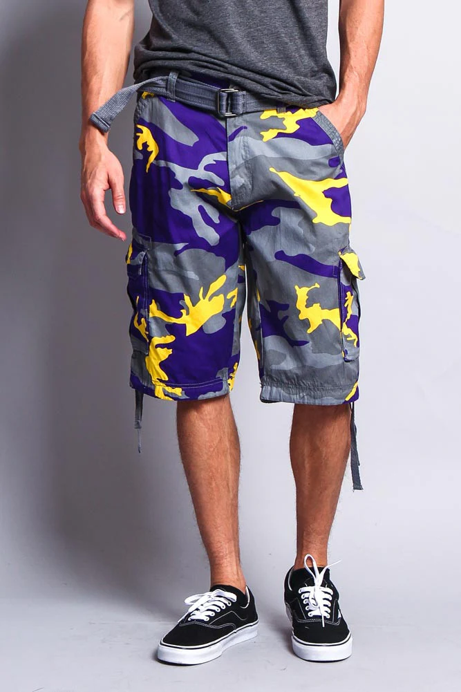 Camo Ripstop Belted Cargo Shorts - Image 26