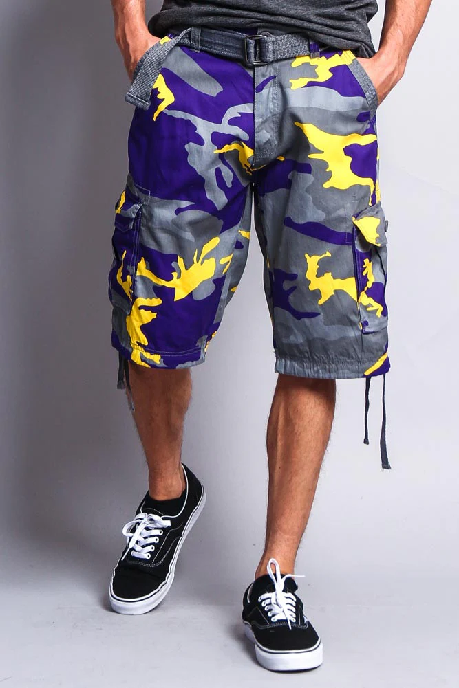 Camo Ripstop Belted Cargo Shorts - Image 29