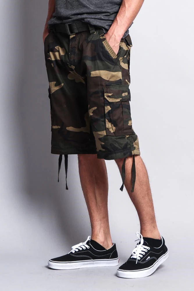 Camo Ripstop Belted Cargo Shorts - Image 3