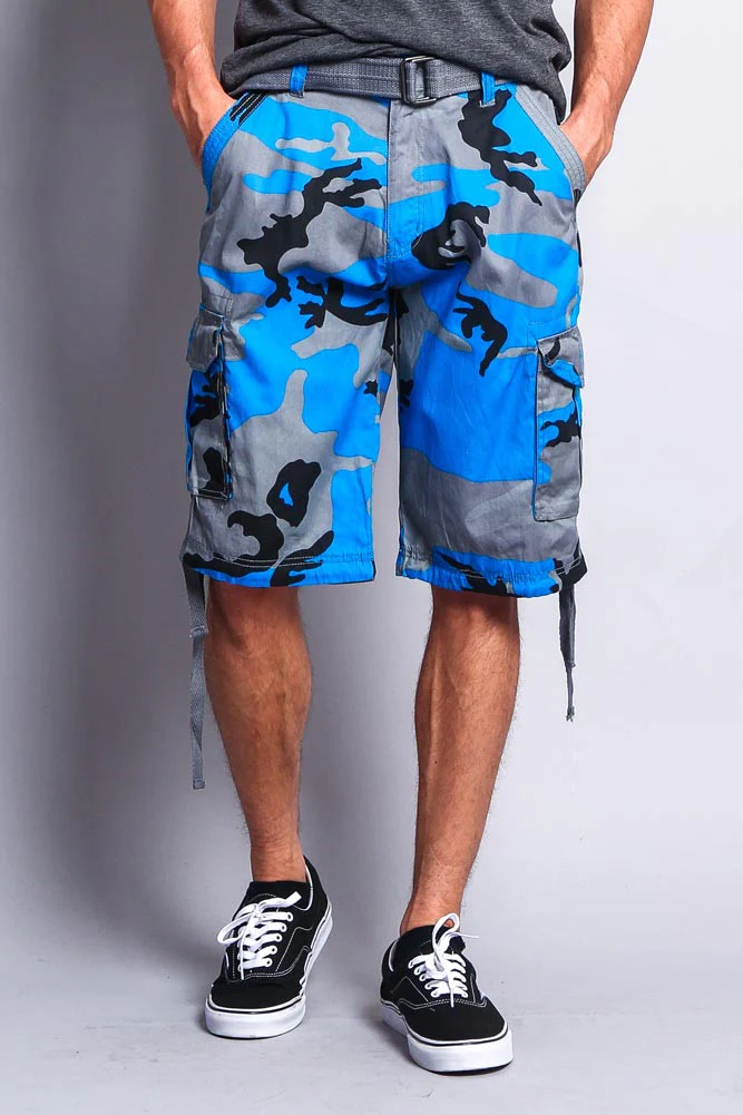 Camo Ripstop Belted Cargo Shorts - Image 34