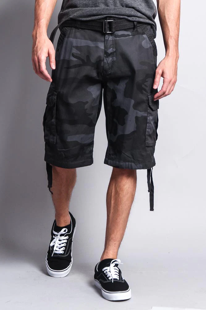 Camo Ripstop Belted Cargo Shorts - Image 8