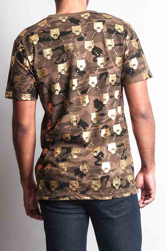 Camo Foil Tiger Head T-Shirt - Image 3
