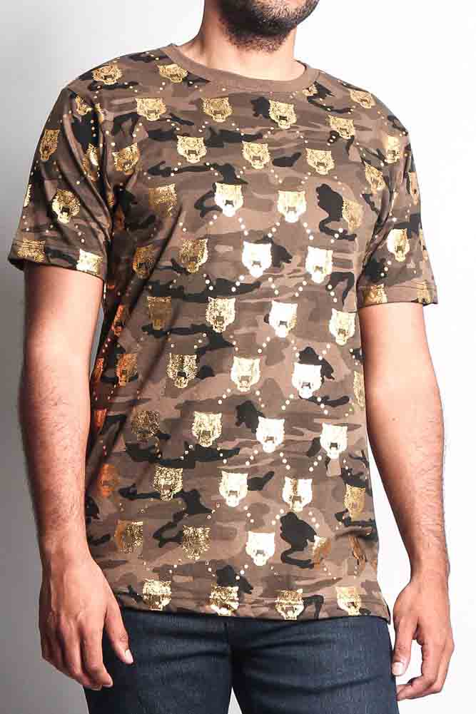 Camo Foil Tiger Head T-Shirt - Image 4
