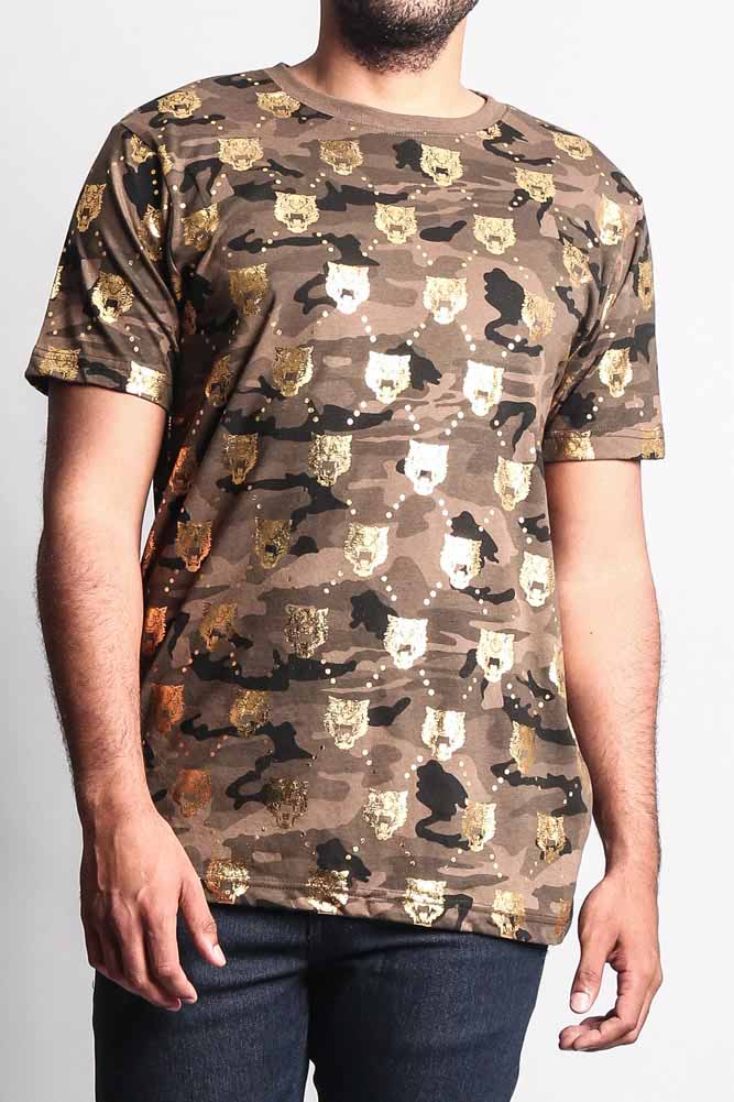 Camo Foil Tiger Head T-Shirt - Image 5