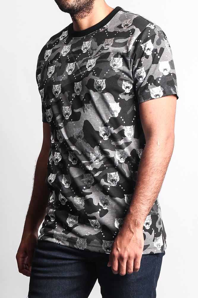 Camo Foil Tiger Head T-Shirt - Image 7