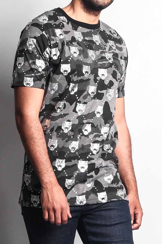 Camo Foil Tiger Head T-Shirt - Image 9