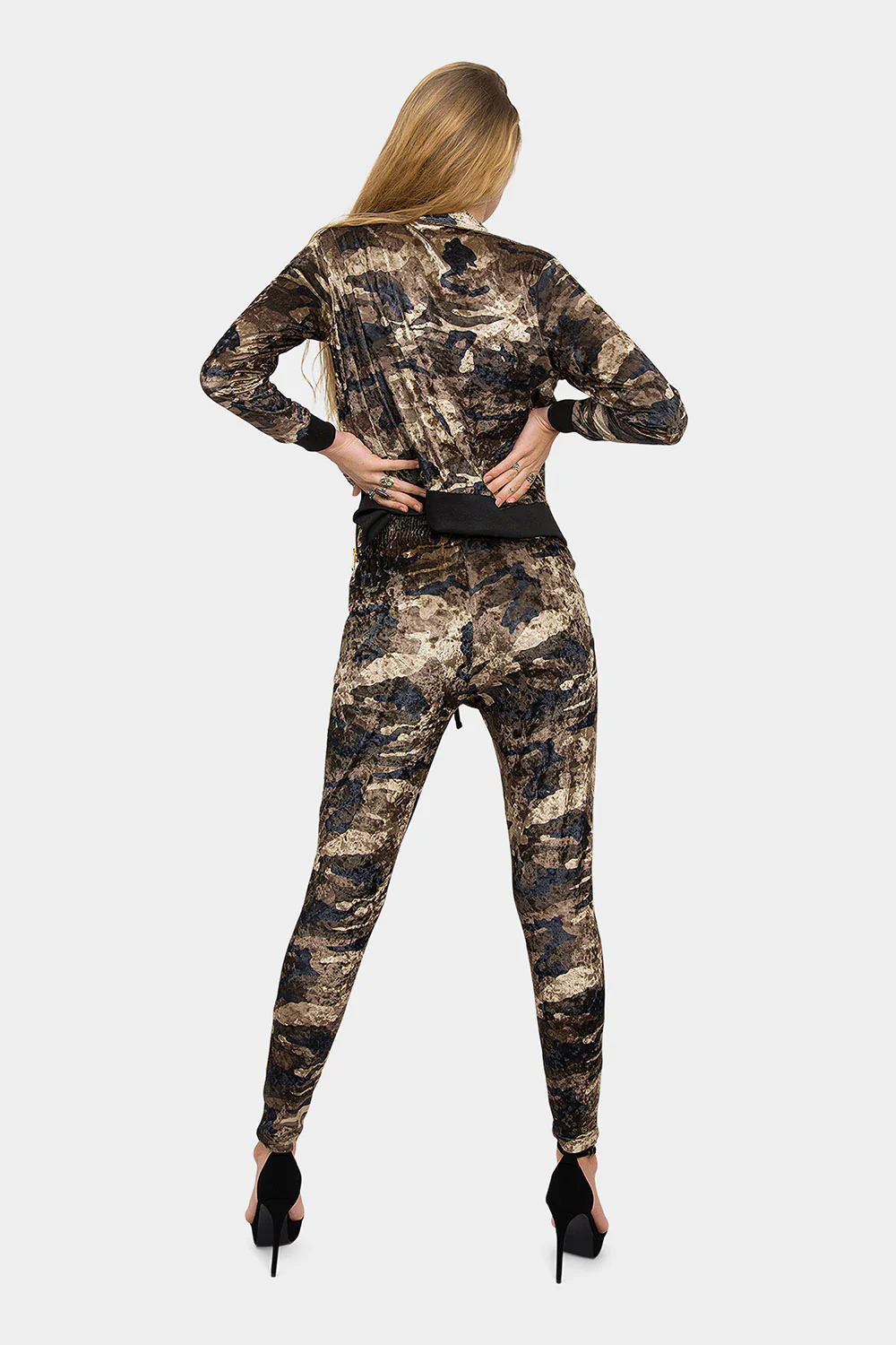 Camo Velour Velvet Track Suit - Image 3