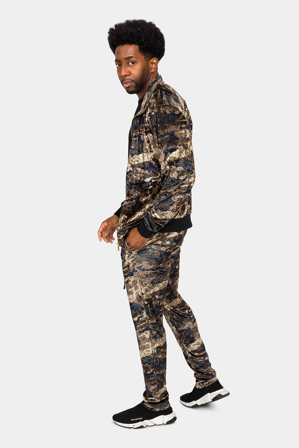 Camo Velvet Velour Track Suit - Image 2