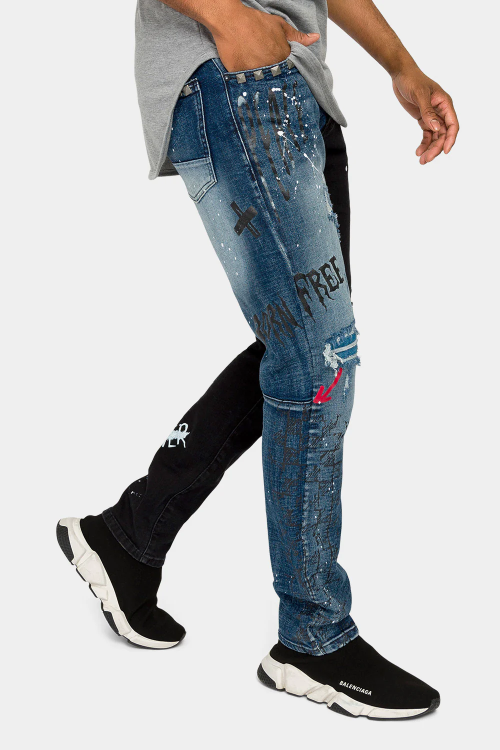 Color Block Fashion Denim Jeans - Image 4