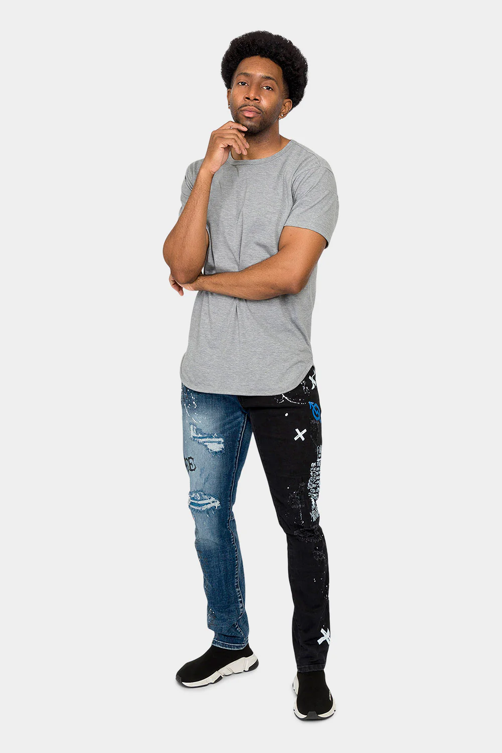 Color Block Fashion Denim Jeans - Image 5