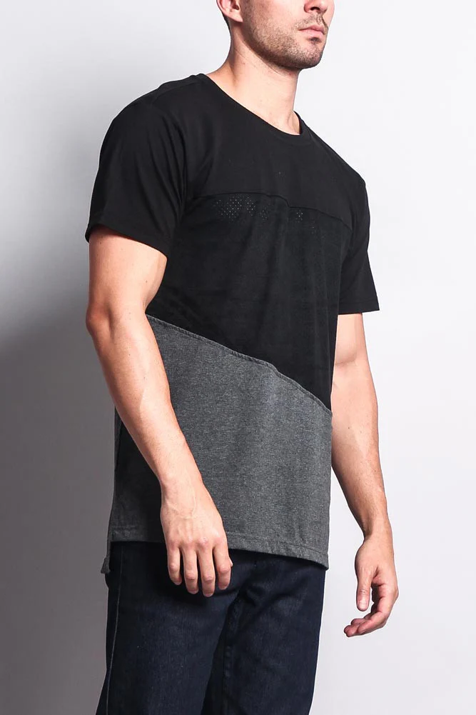Colorblock Poly Suede Mesh T-Shirt - Image 15