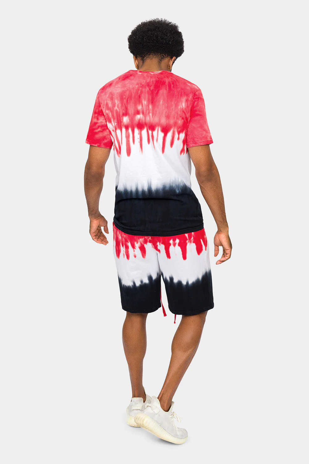 Colorblock Tie Dye Cotton Shirt Shorts Set - Image 3