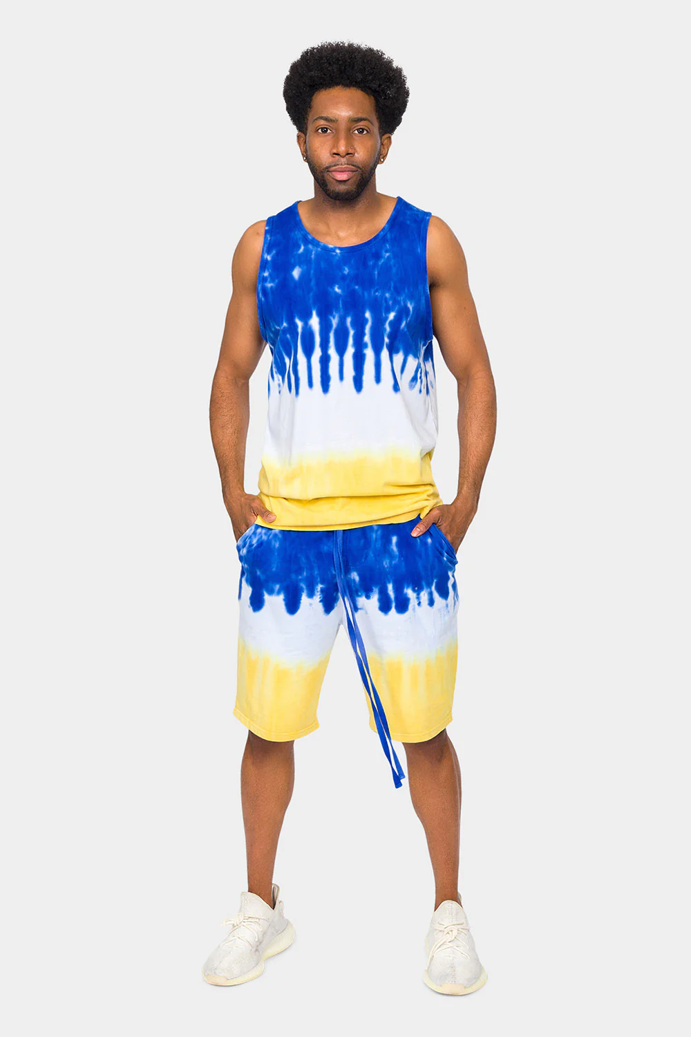 Colorblock Tie Dye Cotton Tank Top - Image 10