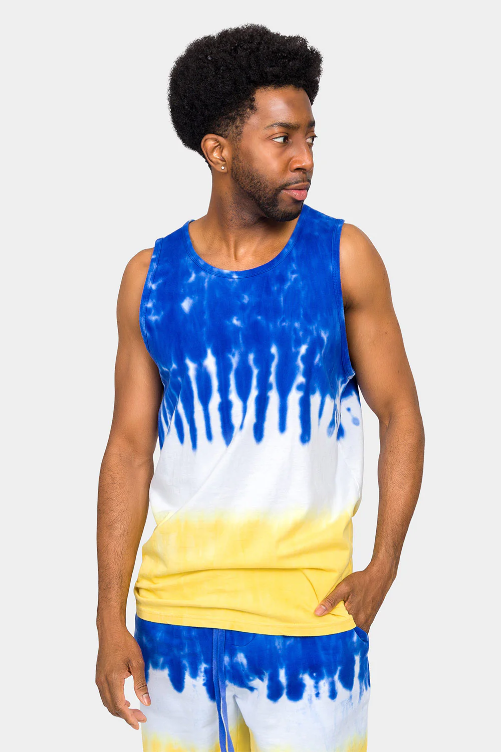 Colorblock Tie Dye Cotton Tank Top - Image 6