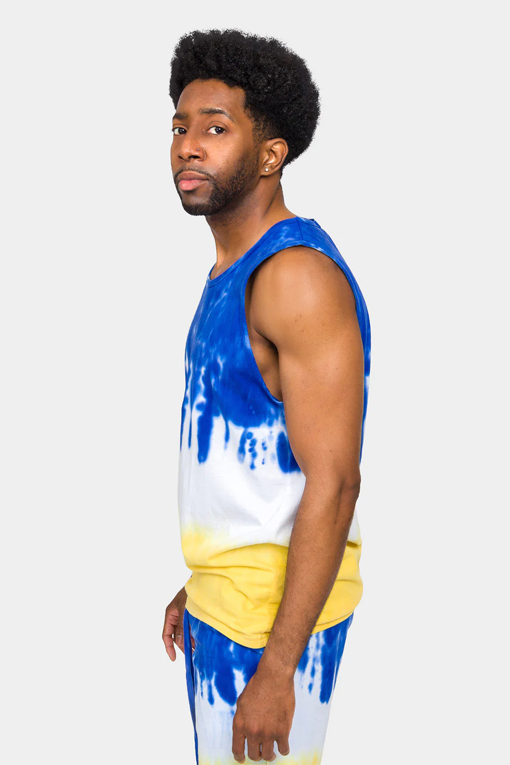 Colorblock Tie Dye Cotton Tank Top - Image 7