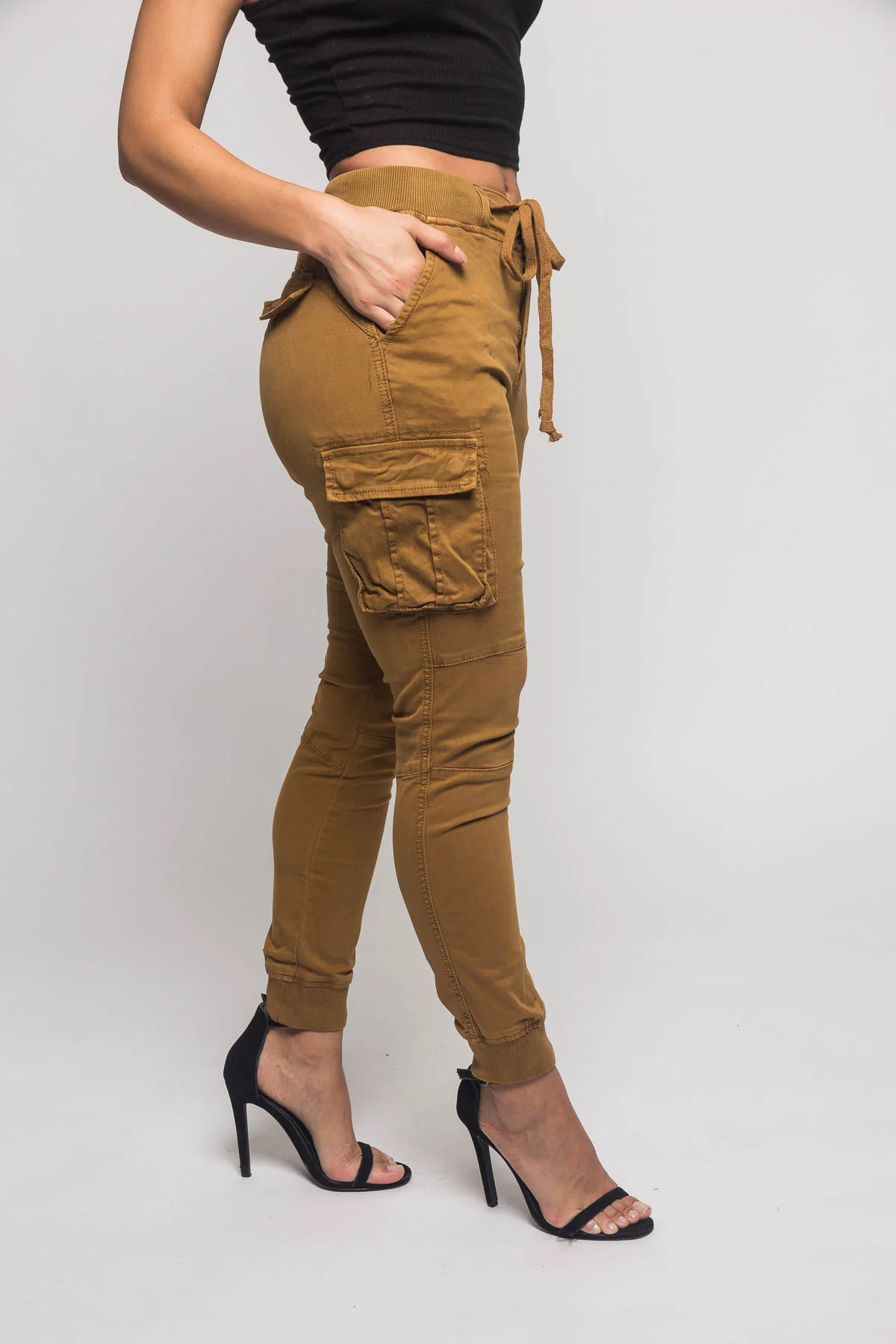 Women's Essential Colored Cargo Joggers - Image 20