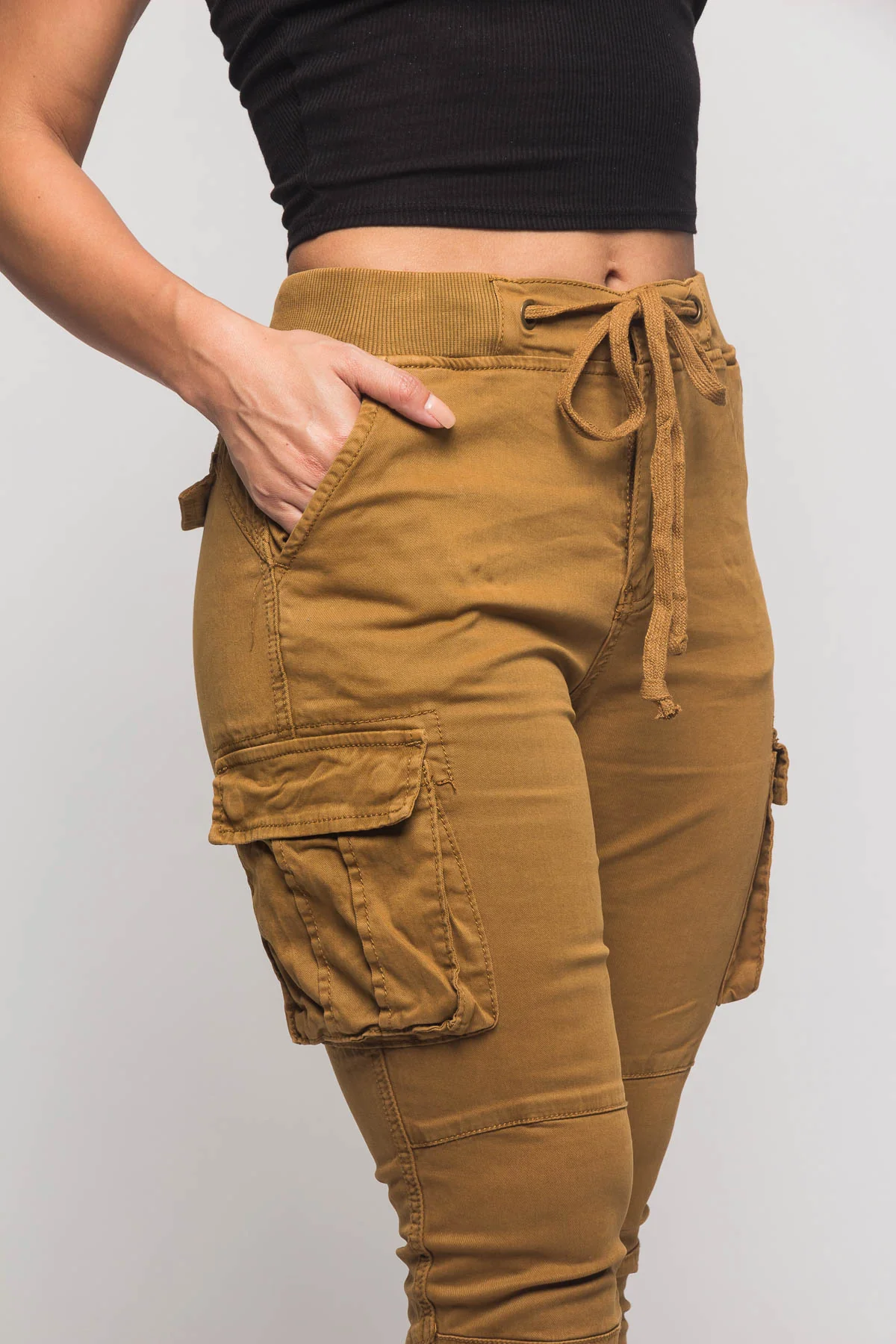 Women's Essential Colored Cargo Joggers - Image 21