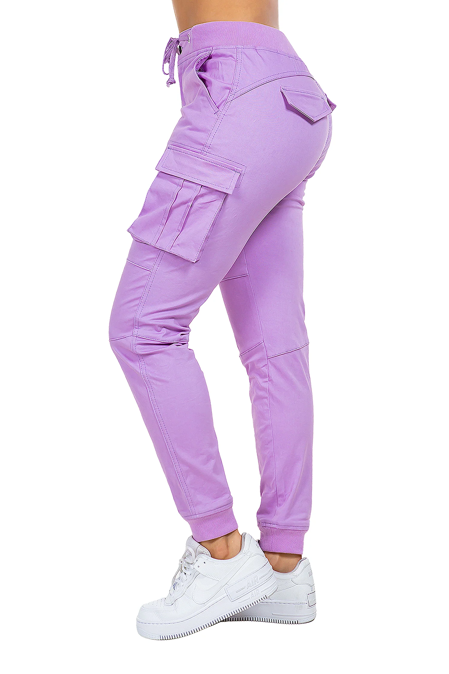 Women's Essential Colored Cargo Joggers - Image 24