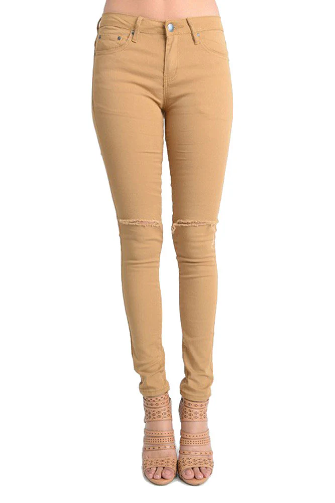 Colored Cut Skinny Fit Jeans - Image 13