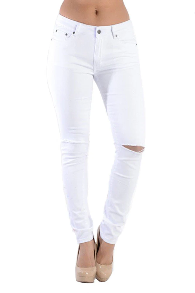 Colored Cut Skinny Fit Jeans - Image 16