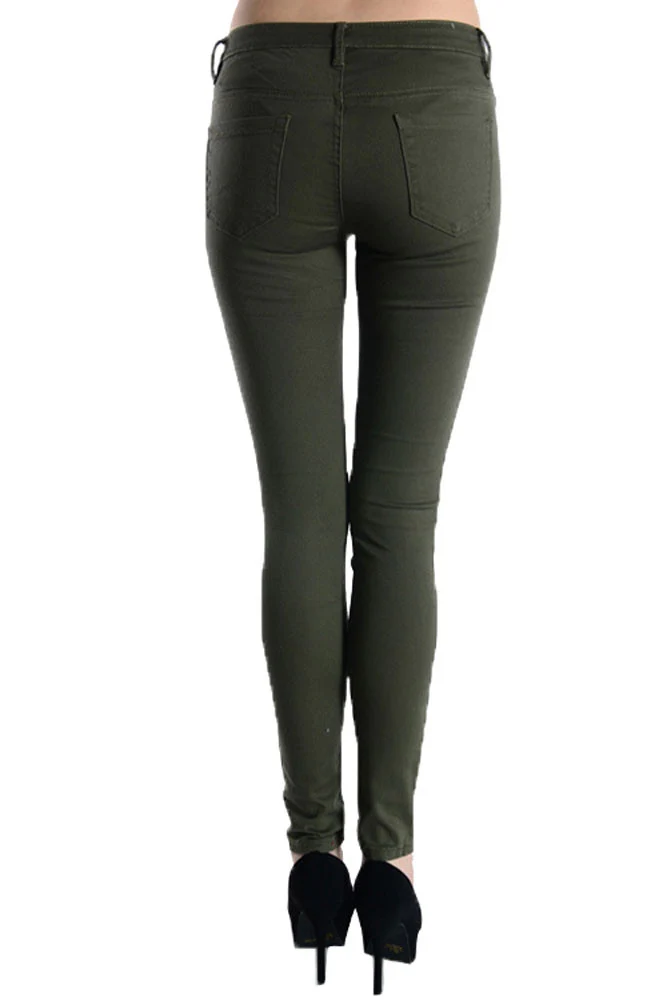 Colored Cut Skinny Fit Jeans - Image 4