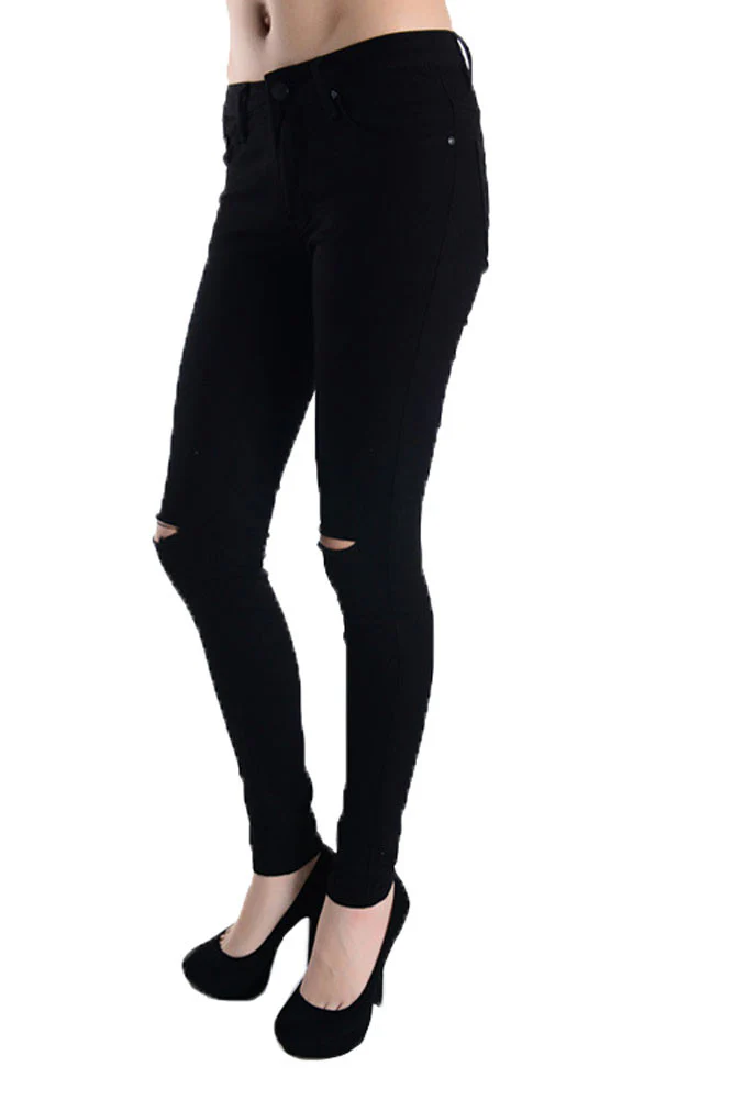 Colored Cut Skinny Fit Jeans - Image 6