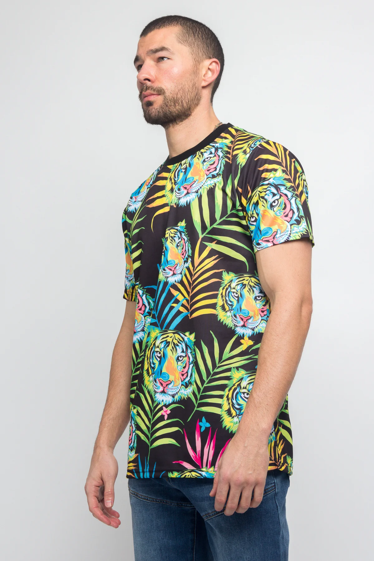 Colorful Floral Tiger T-Shirt - Image 3