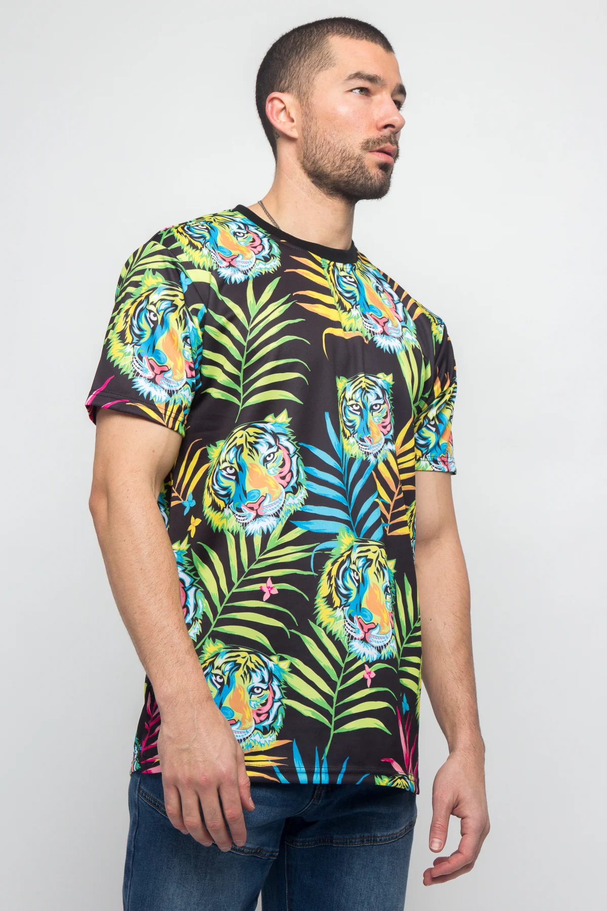 Colorful Floral Tiger T-Shirt - Image 5