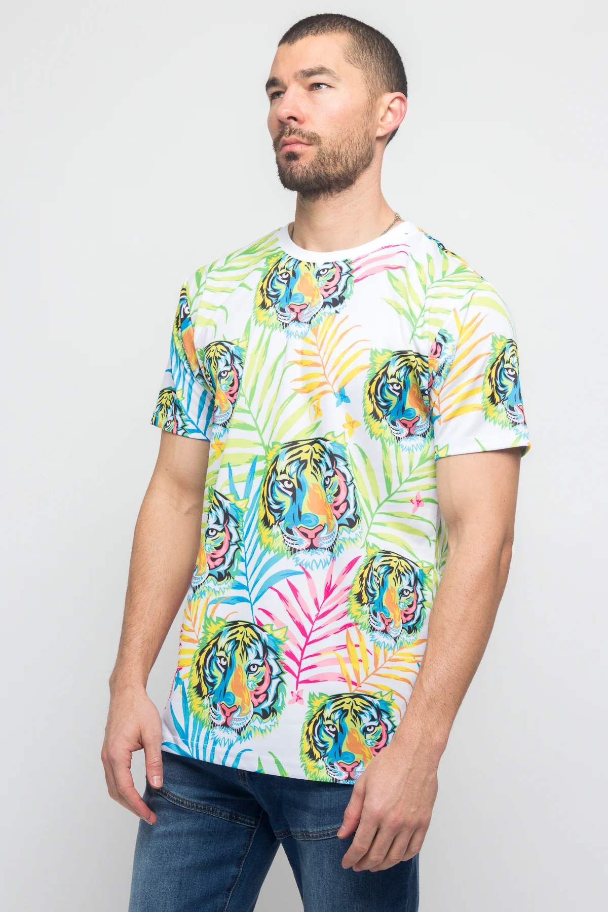 Colorful Floral Tiger T-Shirt - Image 7