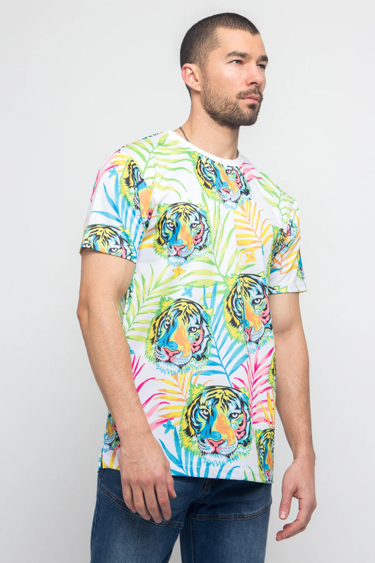 Colorful Floral Tiger T-Shirt - Image 9
