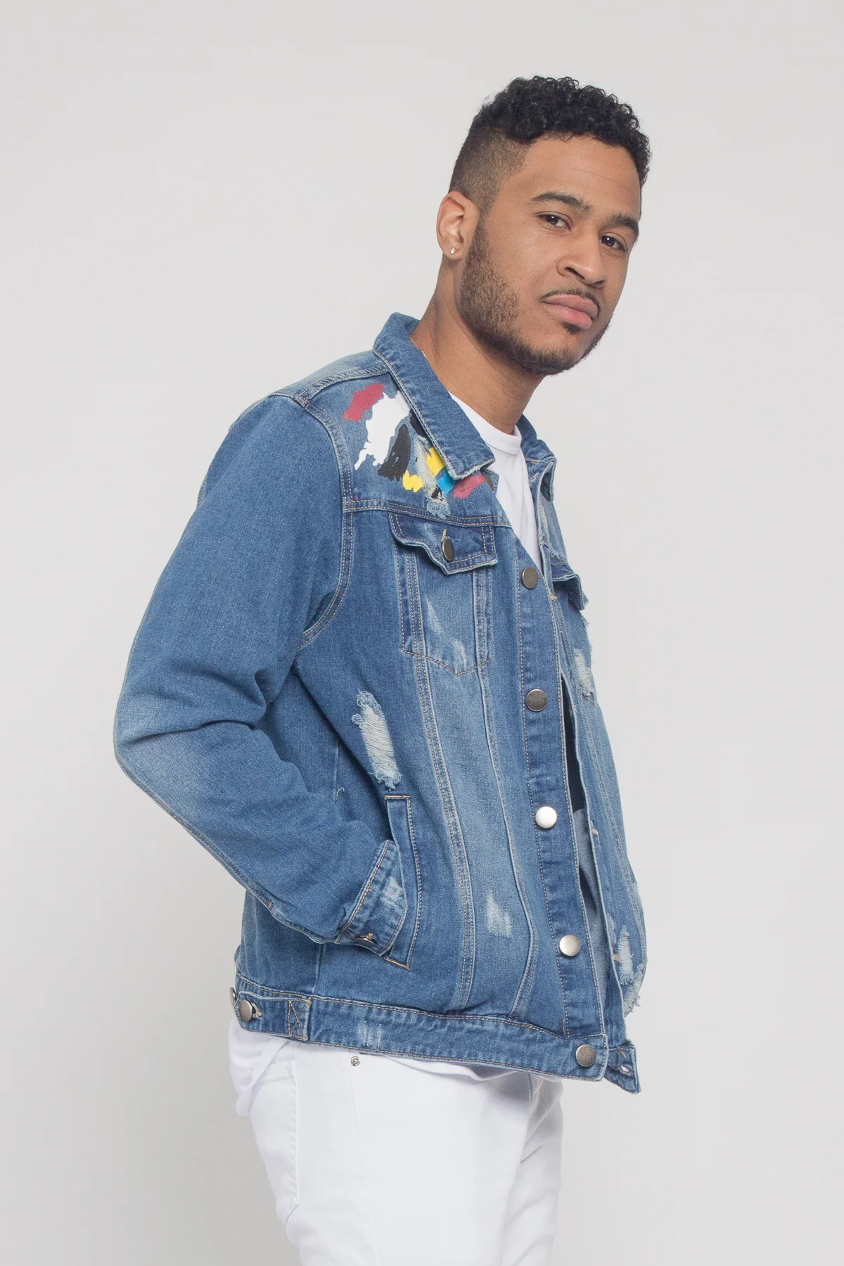 Colorful Painted Tiger Denim Jacket - Image 5