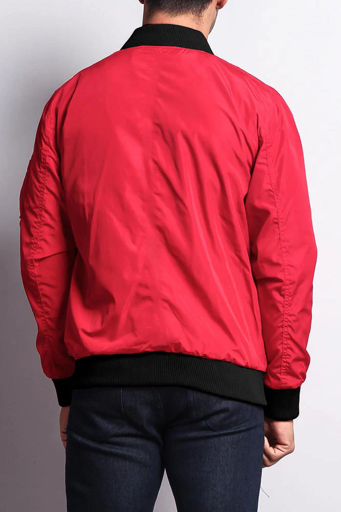 Contrast Lightweight Bomber Flight Jacket - Image 11