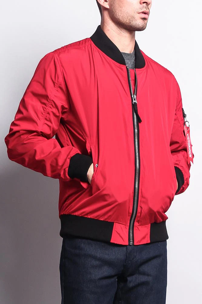 Contrast Lightweight Bomber Flight Jacket - Image 12