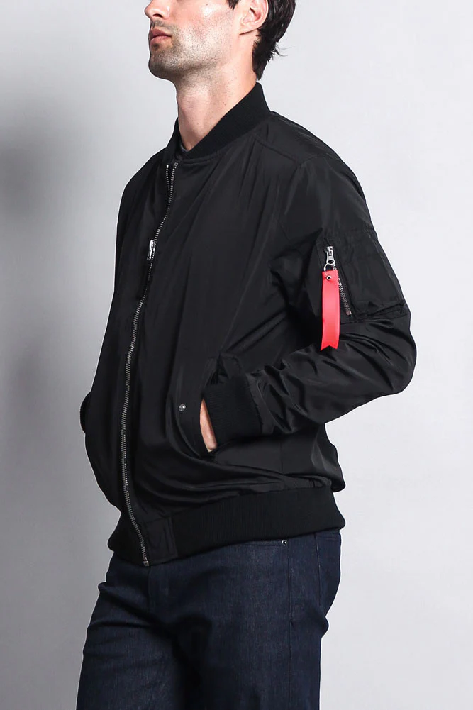 Contrast Lightweight Bomber Flight Jacket - Image 16