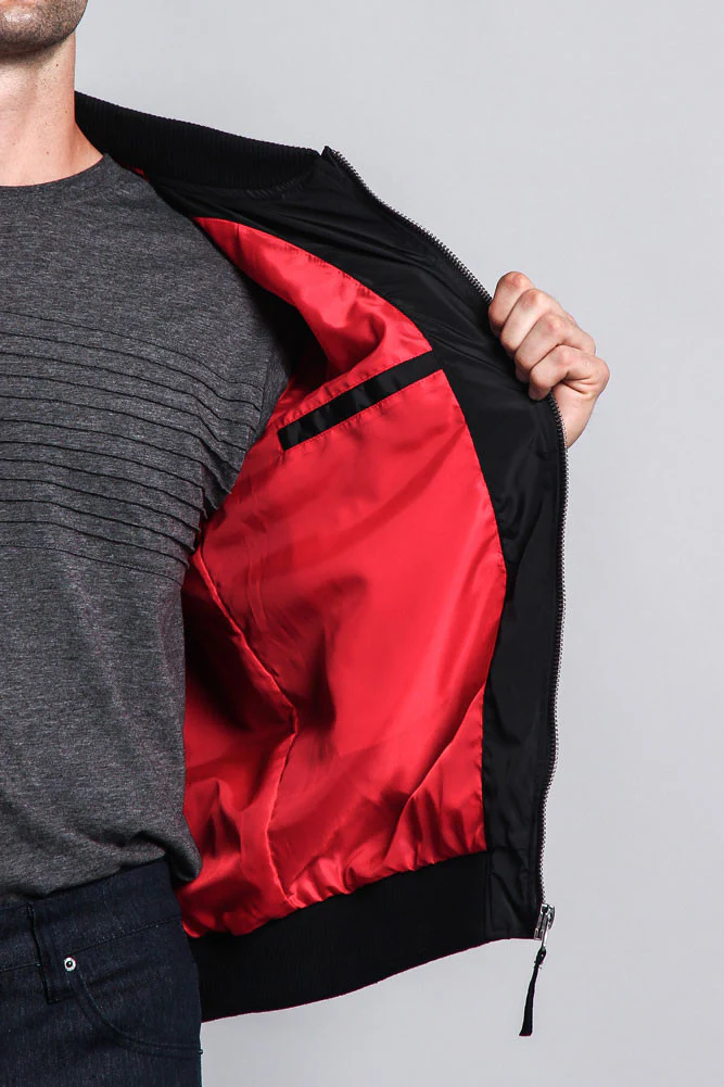 Contrast Lightweight Bomber Flight Jacket - Image 19