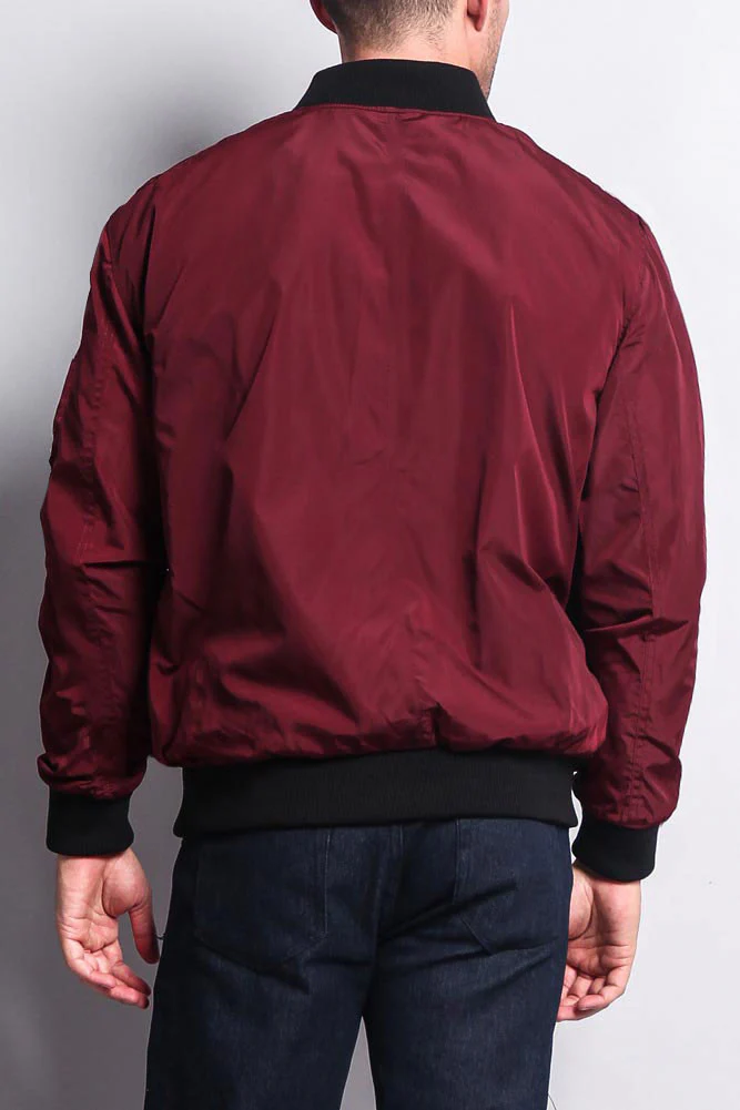 Contrast Lightweight Bomber Flight Jacket - Image 22